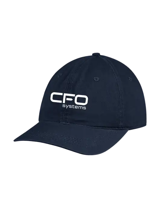 Garment Washed Unstructured Twill Navy Cap w/CFO Systems Logo