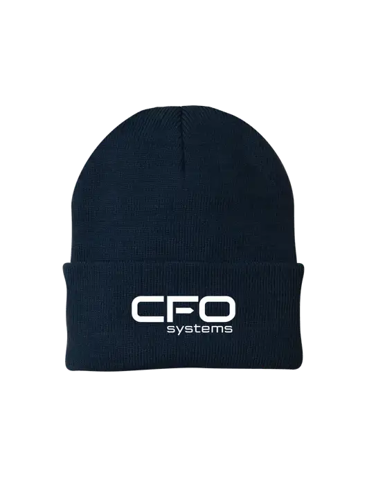 Navy Knit Cap w/CFO Systems Logo