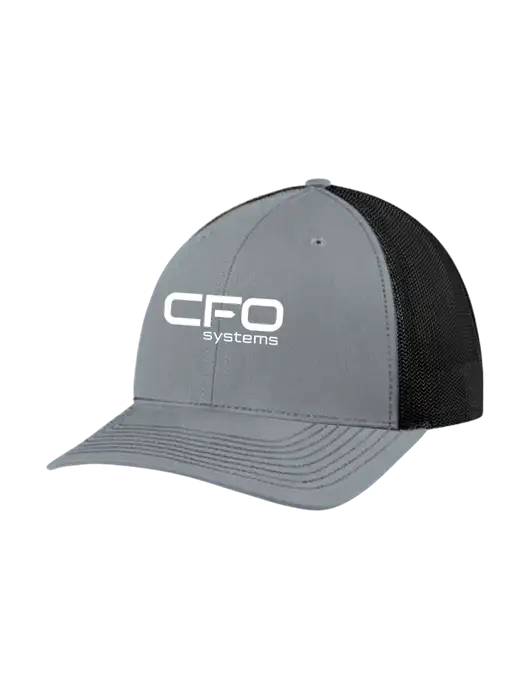 Richardson Adjustable Snapback Original 112 Trucker Cap Heather Grey w/Black Mesh w/CFO Systems Logo