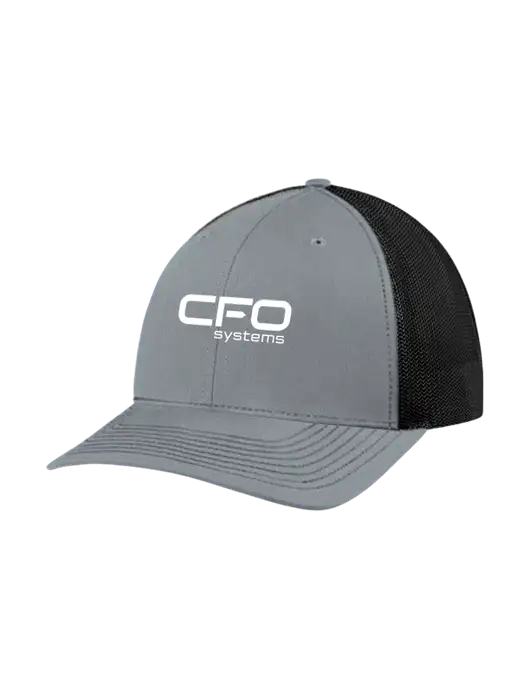 Richardson Adjustable Snapback Original 112 Trucker Cap Heather Grey w/Black Mesh w/CFO Systems Logo