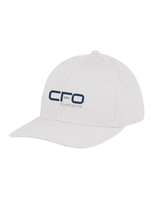 Premium Modern Structured Twill White Snapback Cap w/CFO Systems Logo