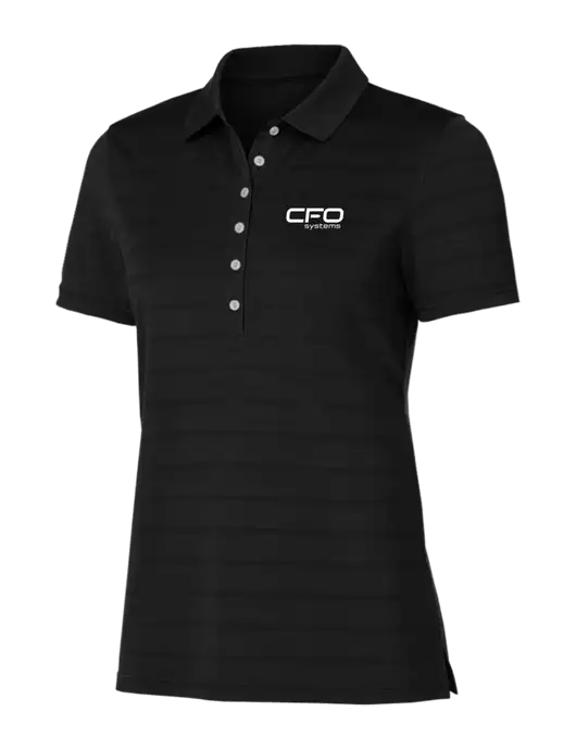 Callaway Womens Black Ventilated Polo w/CFO Systems Logo