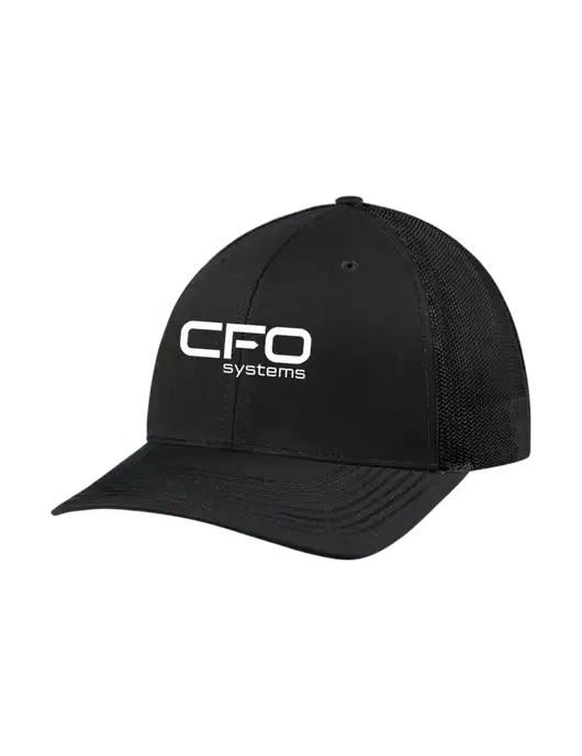 Richardson Adjustable Snapback Original 112 Trucker Cap Black w/Black Mesh w/CFO Systems Logo