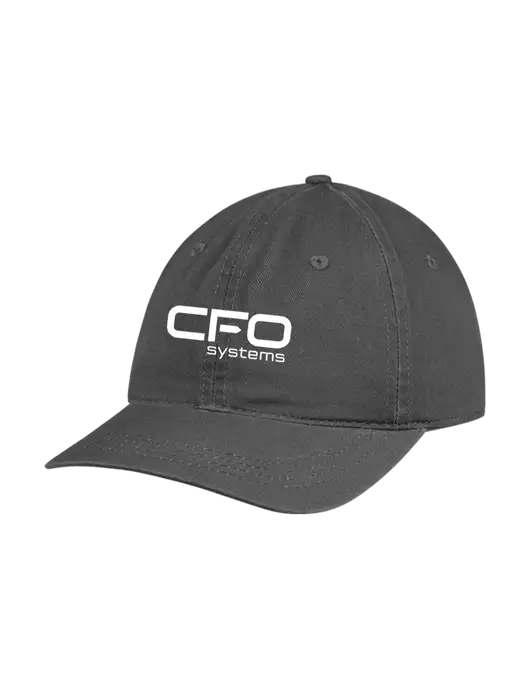 Garment Washed Unstructured Twill Charcoal Cap w/CFO Systems Logo