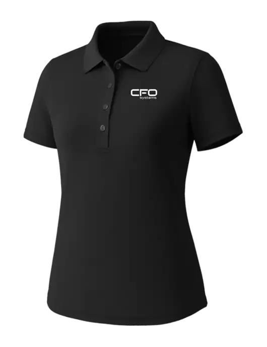 Callaway Womens Core Black Performance Polo w/CFO Systems Logo