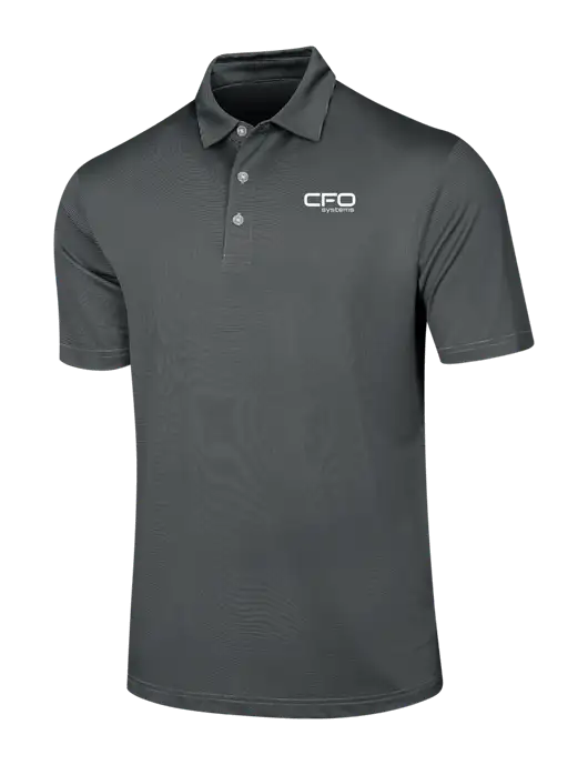 Callaway Black Fine Line Stripe Polo w/CFO Systems Logo