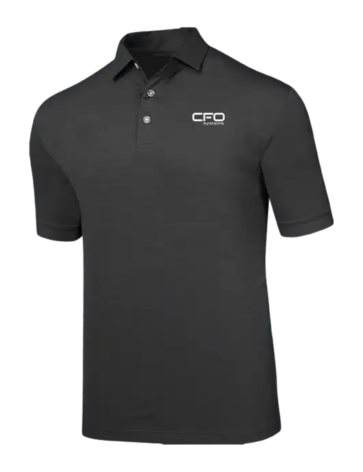Callaway Black Fashion Tonal Polo w/CFO Systems Logo