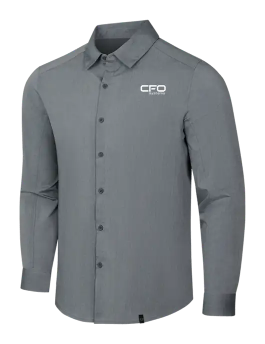 OGIO Medium Grey Heather Commuter Woven Shirt w/CFO Systems Logo