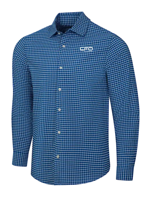 Navy/White City Stretch Shirt w/CFO Systems Logo