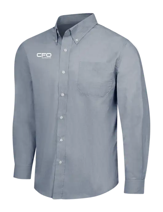 Navy Frost Crosshatch Easy Care Shirt w/CFO Systems Logo