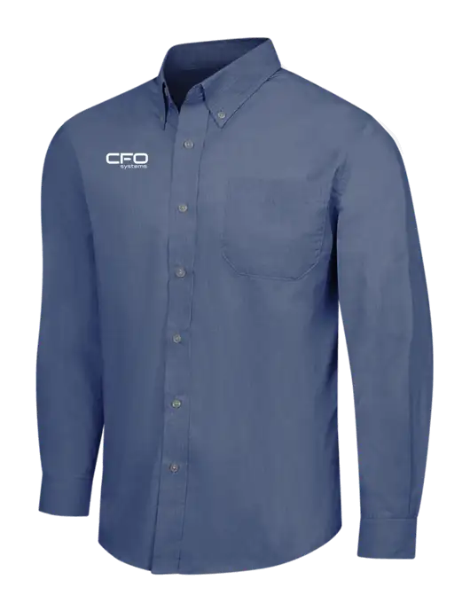 Light Navy Crosshatch Easy Care Shirt w/CFO Systems Logo