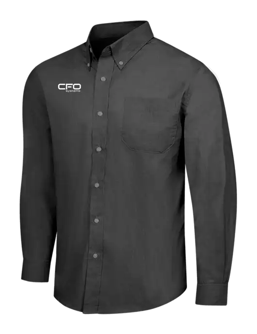 Soft Black Crosshatch Easy Care Shirt w/CFO Systems Logo