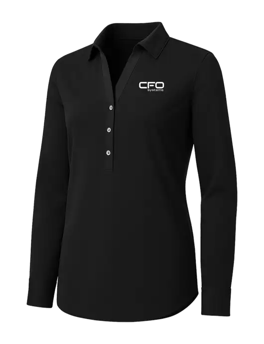 Womens Black City Stretch Shirt w/CFO Systems Logo