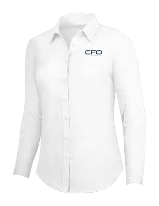 White Womens SuperPro Oxford Shirt w/CFO Systems Logo
