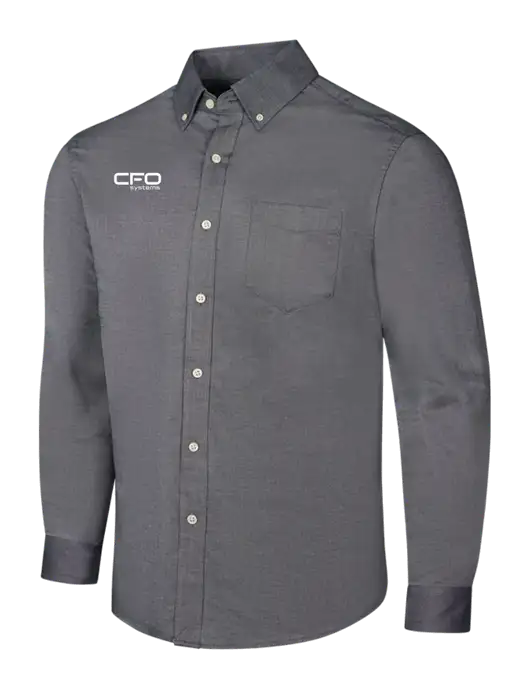 Dark Grey SuperPro Oxford Shirt w/CFO Systems Logo