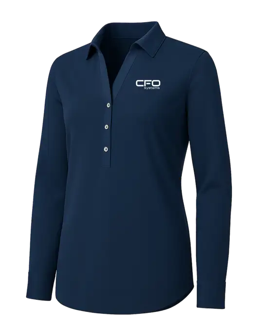 Womens Navy City Stretch Shirt w/CFO Systems Logo