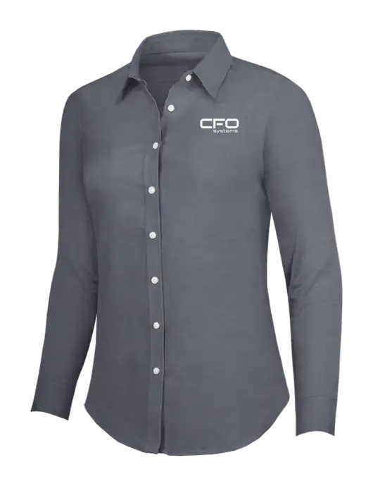 Dark Grey Womens SuperPro Oxford Shirt w/CFO Systems Logo