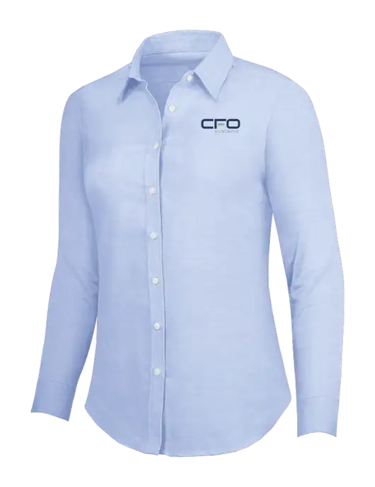 Light Blue Womens SuperPro Oxford Shirt w/CFO Systems Logo