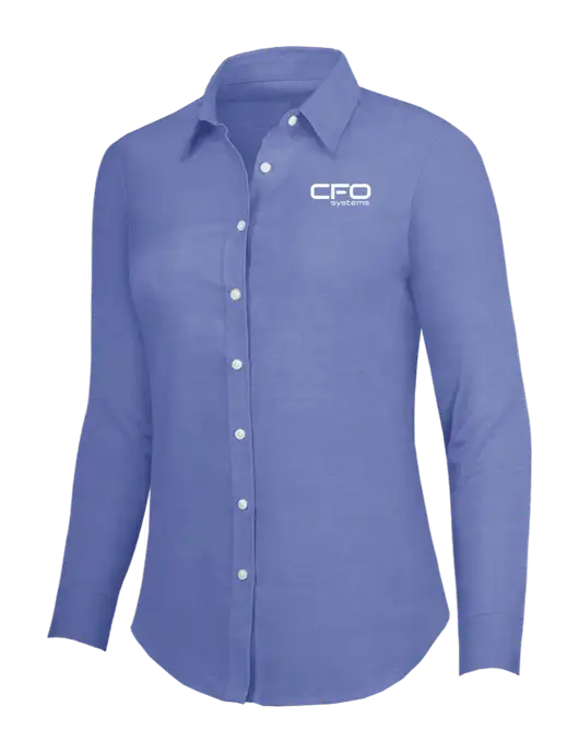 Navy Womens SuperPro Oxford Shirt w/CFO Systems Logo