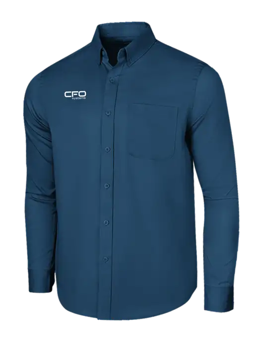 Long Sleeve Light Navy Superpro React Twill Shirt w/CFO Systems Logo