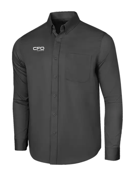 Long Sleeve Dark Grey Superpro React Twill Shirt w/CFO Systems Logo