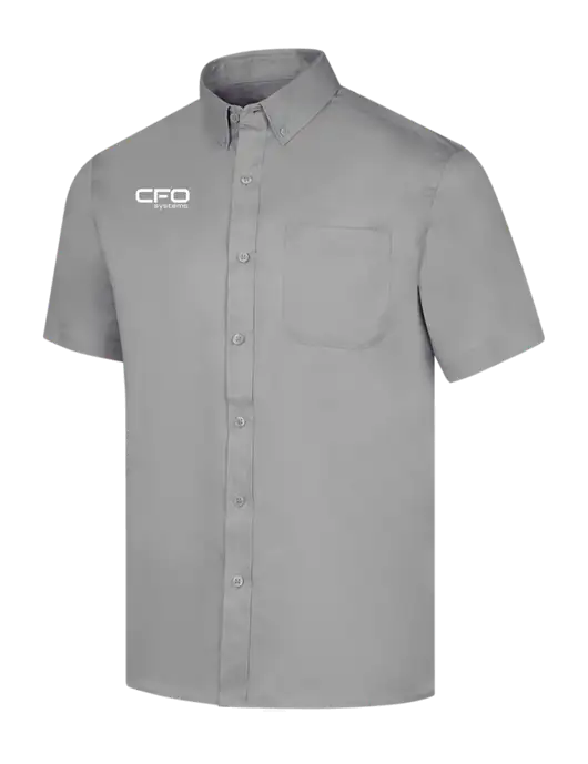 Short Sleeve Light Grey Superpro React Twill Shirt w/CFO Systems Logo