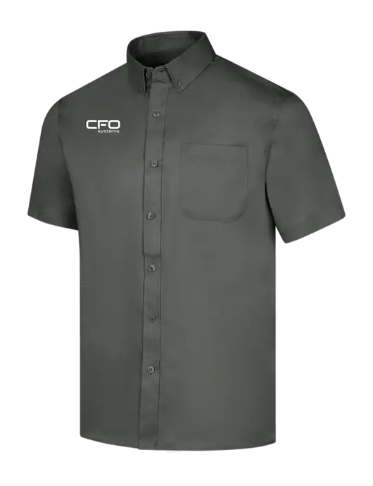 Short Sleeve Dark Grey Superpro React Twill Shirt w/CFO Systems Logo
