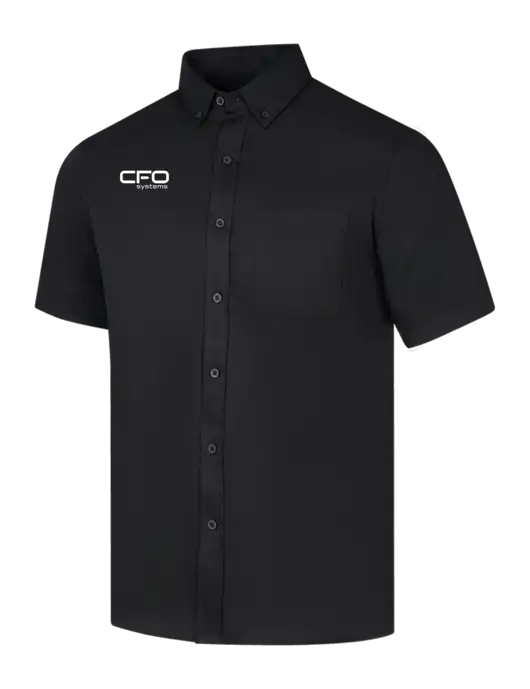 Short Sleeve Deep Black Superpro React Twill Shirt w/CFO Systems Logo