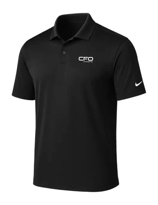 NIKE Black Victory Solid Polo w/CFO Systems Logo