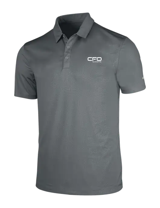 NIKE Medium Grey Dri-Fit Embossed Tri-Blade Polo w/CFO Systems Logo