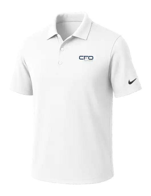 NIKE White Dri-Fit Micro Pique Polo w/CFO Systems Logo
