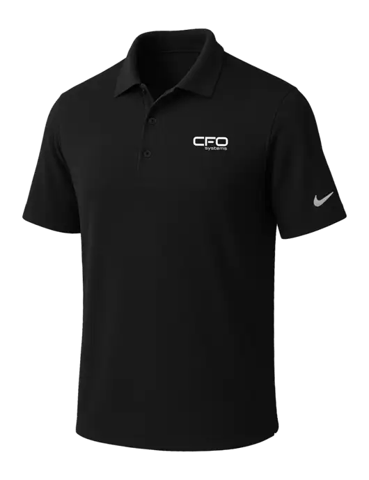 NIKE Black Dri-Fit Micro Pique Polo w/CFO Systems Logo