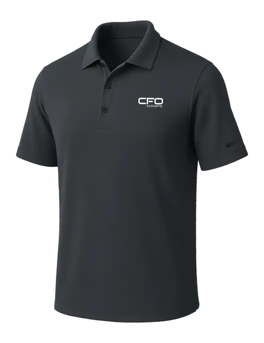 NIKE Dark Grey Dri-Fit Micro Pique Polo w/CFO Systems Logo