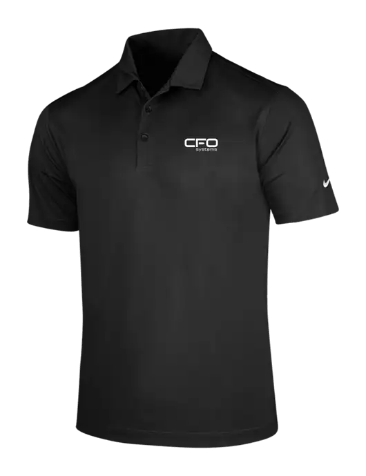 NIKE Black Dri-Fit Vertical Mesh Polo w/CFO Systems Logo