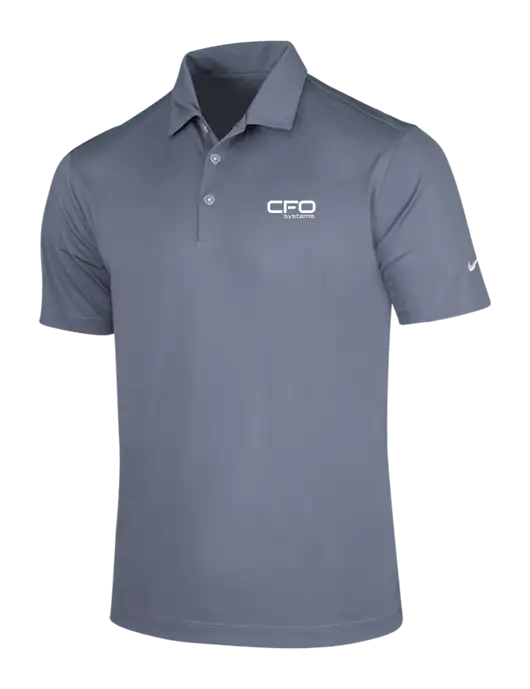 NIKE Medium Grey Dri-Fit Vertical Mesh Polo w/CFO Systems Logo