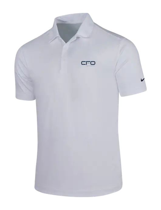 NIKE White Dri-Fit Vertical Mesh Polo w/CFO Systems Logo