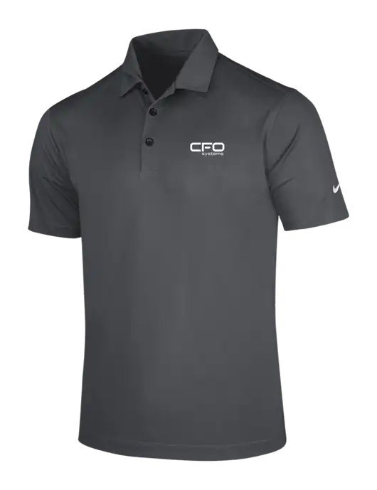 NIKE Dark Grey Dri-Fit Vertical Mesh Polo w/CFO Systems Logo