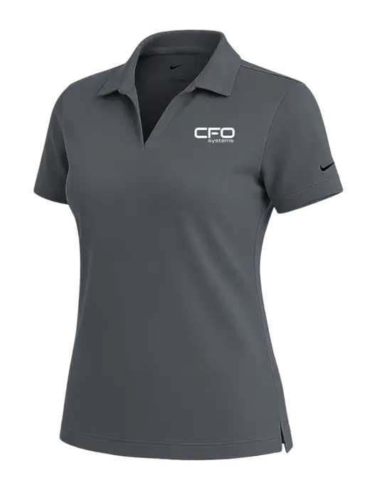 NIKE Dark Grey Womens Dri-Fit Micro Pique Polo w/CFO Systems Logo