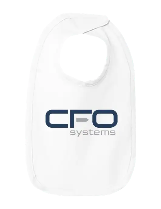 Rabbit Skins White Infant Premium Jersey Bib w/CFO Systems Logo