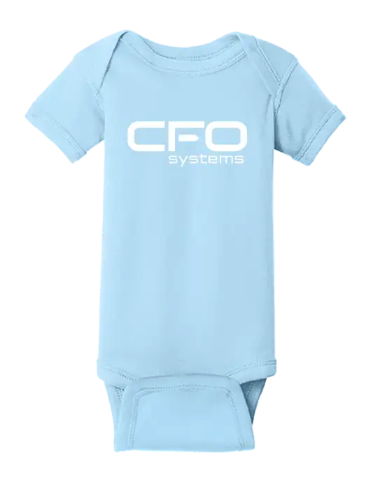 Rabbit Skins Light Blue Infant Short Sleeve Baby Rib Bodysuit w/CFO Systems Logo