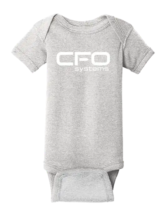 Rabbit Skins Light Grey Heather Infant Short Sleeve Baby Rib Bodysuit w/CFO Systems Logo