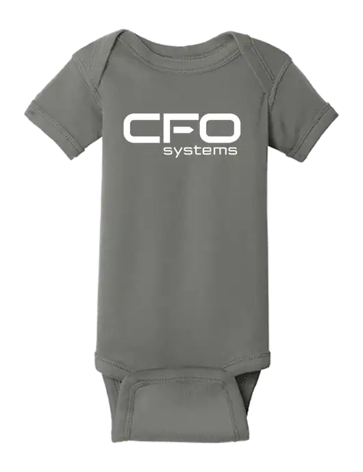 Rabbit Skins Charcoal Infant Short Sleeve Baby Rib Bodysuit w/CFO Systems Logo