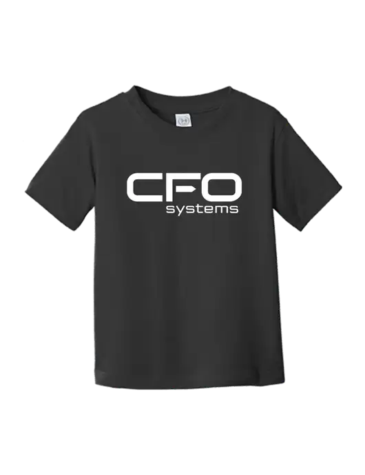 Rabbit Skins Black Toddler Fine Jersey Tee w/CFO Systems Logo