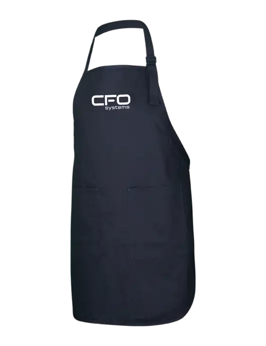 Full-Length Black Apron With Pockets w/CFO Systems Logo