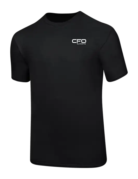 Ring Spun Jet Black 4.5 oz T-Shirt w/CFO Systems Logo