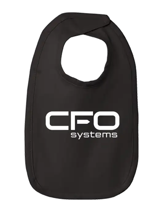 Rabbit Skins Black Infant Premium Jersey Bib w/CFO Systems Logo