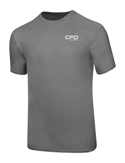 Ring Spun Medium Grey 4.5 oz T-Shirt w/CFO Systems Logo