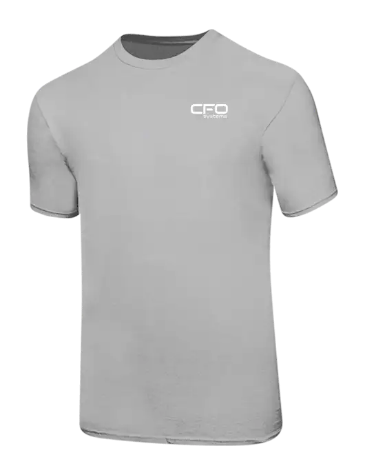 Ring Spun Silver 4.5 oz T-Shirt w/CFO Systems Logo
