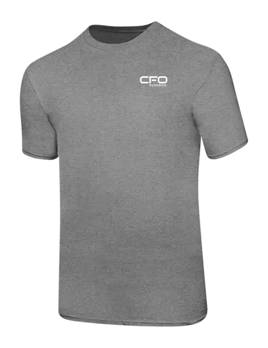 Ring Spun Light Heather Grey 4.5 oz T-Shirt w/CFO Systems Logo
