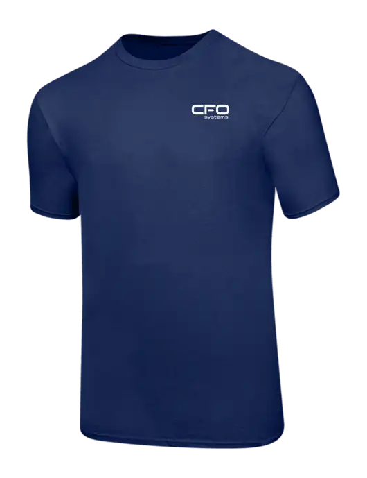 Ring Spun Navy 4.5 oz T-Shirt w/CFO Systems Logo